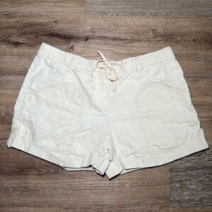 New York & Company Women’s Linen Khaki Mid Rise Shorts Size 4‎